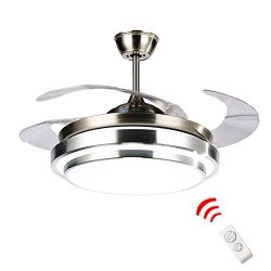 KALRI 42″ Modern Ceiling Fan with LED Light Kit and Remote Control Fan Chandelier Lamp LED ...