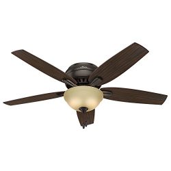 Hunter Fan Company 53314 Newsome Ceiling Fan with Light, 52″/Large, Premier Bronze