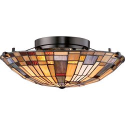 Quoizel TFIK1617VA 2-Light Inglenook Flush Mount in Valiant Bronze