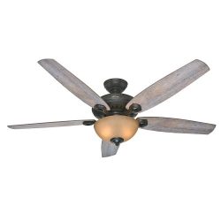 Hunter 54062 Valerian 60-Inch Brittany Bronze Ceiling Fan with Five Barnwood Blades and a Light Kit