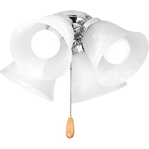 Progress Lighting P2610-15WB Fan Light Kit, Polished Chrome