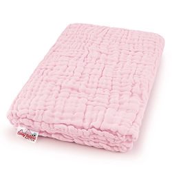 Coney Island Cotton Light Pink Muslin 6 Layer Multi Use Blanket Or Baby Towel Natural Antibacter ...