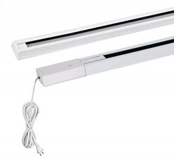 Kiven 3.3 Foot Gloss White Track Light Rails, H System Track Single Circuit Mains Voltage Track, ...