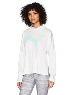 PUMA Women’s Urban Sports Light Cover up Top, White/Island Paradise, M