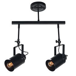 Baiwaiz Track Lighting Kit, 2-Light Metal Kitchen Light Fixtures Industrial Ceiling Light Edison ...