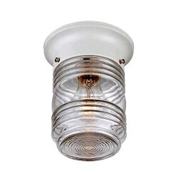 Acclaim 101WH Builder’s Choice Collection 1-Light Ceiling Mount Outdoor Light Fixture, Glo ...