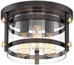 Eagleton 13 1/2″ Wide Oil-Rubbed Bronze LED Ceiling Light