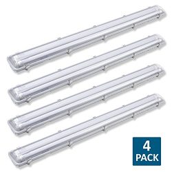 Barrina LED Vapor Proof Light Fixture with 2x LED T8 22W (44 Watt total) Tubes 5000K Waterproof  ...