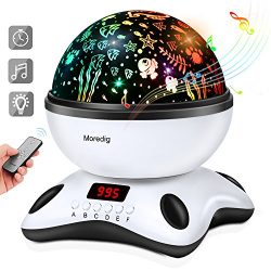 Baby Night Light Star Projector with Timer and Remote for Kids Built-in 12 Light Songs 360 Degre ...