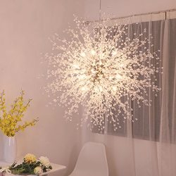 GDNS Chandeliers Firework LED Light Stainless Steel Crystal Pendant Lighting Ceiling Light Fixtu ...