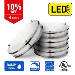 OSTWIN 12-inch LED Flush Mount Ceiling Light DR Series, 15w (75 Watt Equivalent), Dimmable, 3000 ...