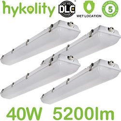 Hykolity 4FT LED Vapor and Water Tight Proof Wrap Flushmount Ceiling Light Fixture 40W [120W Equ ...