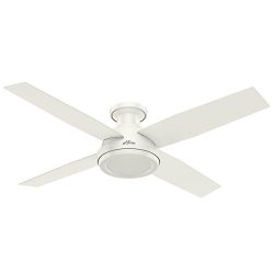 Hunter Fan Company 59248 Hunterdempsey Low Profile Fresh White Ceiling Fan With Remote, 52″ ...