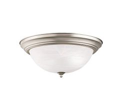 Kichler 8110NI Flush Mount 3-Light, Brushed Nickel