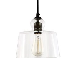 Light Society Tripoli Pendant Light, Oil Rubbed Bronze with Handblown Clear Glass Shade, Vintage ...