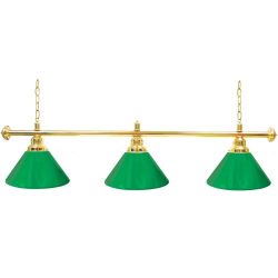 Trademark Gameroom Green Three Shade Gameroom Lamp, 60″ (Gold Hardware)