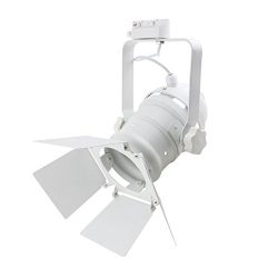 J.LUMI TRK9000W Track Lighting Head | Theater Light with 4-Leaf Barn Doors | Adjustable Tilt Ang ...