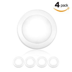 Parmida (4 Pack) 5/6” Dimmable LED Disk Light Flush Mount Ceiling Fixture, 15W (120W Replacement ...