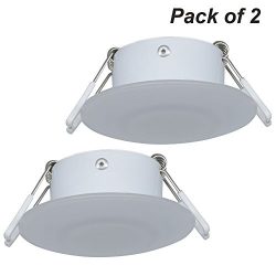 Facon 3 Inch LED RV Puck Light Full Aluminum Recessed Mount Down Light 12V 3W 210Lumens(Pack of 2)