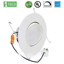 Sunco Lighting 12W 6inch Directional Adjustable Gimbal Dimmable LED Retrofit Recessed Lighting F ...