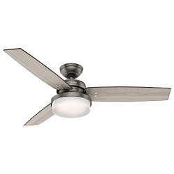 Hunter 59211 52″ Sentinel Ceiling Fan with Light & Remote, Brushed Slate