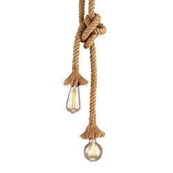 Milly Store 2Head 2Meter E26/E27 Vintage Hemp Rope Vintage Hanging Pendant Ceiling Light Lamp In ...