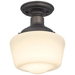 Westinghouse 6342200 Scholar One-Light Indoor Semi-Flush Ceiling Fixture, Oil Rubbed Bronze Fini ...