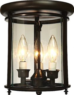 Artcraft Lighting Manor 3-Light Flush Mount Urn Light, Rich Bronze