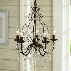 Aero Snail North American Country Style Crystal 5-Light Chandelier Lighting Metal Pendant Lamp