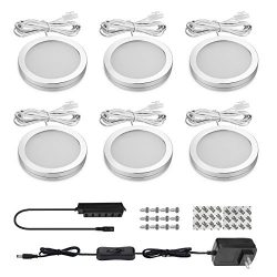 LED Under Cabinet Lighting Kit, SHINE HAI 1140 Lumens LED Puck Light, 3000K Warm White, All Acce ...