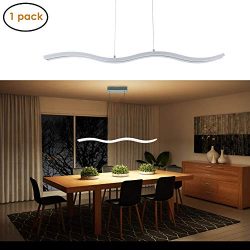 Modern Wave LED Pendant Lighting, 1-Light LED Acrylic Pendant Ceiling Lights Fixture, Adjustable ...