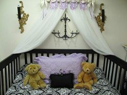 Shabby Chic Princess Bed Crown Canopy Crib POLE Flag Pendents Baby Nursery Decor Princess Girl&# ...