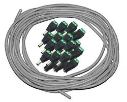 Mansa Lighting, Sixteen Feet of Jacketed Cable, Twelve Pairs of 5.5×2.1mm DC Male + Female  ...