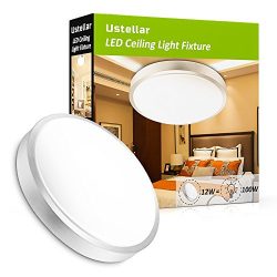 Ustellar 1000lm 12W LED Ceiling Lights,100W Incandescent Bulbs Equivalent, 10in LED Flush Mount  ...