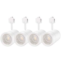 LEONLITE 4 Pack 17.5W (85W Equiv.) Integrated CRI90+ LED White Track Light Head, Dimmable 38°Bea ...