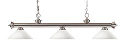 Z-Lite 200-3BN-AMO14 3 Light Billiard Light, Brushed Nickel