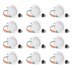 Hyperikon 4 Inch Dimmable Recessed LED Downlight, 9W (65W Equivalent), 3000K (Soft White Glow),  ...