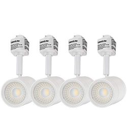 LEONLITE 4 Pack 8.5W(50W Equiv.) Integrated CRI90+ LED White Track Light Head, Dimmable 38°Beam  ...