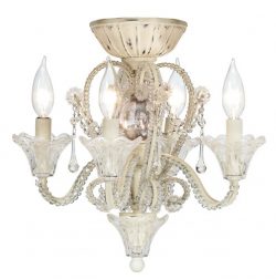 Pull Chain Crystal Bead Candelabra Ceiling Fan Light Kit