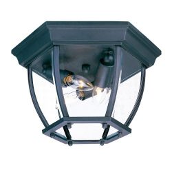 Acclaim 5602BK/SD Flush Mount Collection 3-Light Ceiling Mount Outdoor Light Fixture, Matte Black