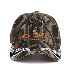 AKIZON Camouflage Baseball Cap Deer Hunter Velcro Strap Adjustable Camo Hat for Men