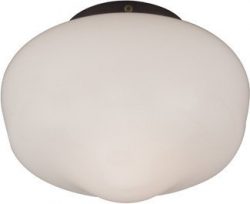 Craftmade OLK3CFL-FB 1 Light Outdoor Bowl Fan Light Kit with Cased White Glass, Flat Black