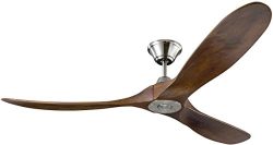 Monte Carlo 3MAVR60BS Maverick Modern Ceiling Fan, 60-inch, Brushed Steel with Dark Walnut Blades