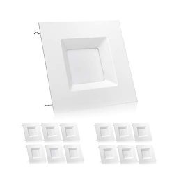 Parmida (12 Pack) 6 inch Dimmable LED Retrofit Recessed Downlight, 15W (100W Replacement), Squar ...