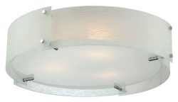 Lite Source LS-5420C/FRO Flush Mount with Frosted Glass Shades, Chrome Finish