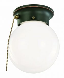 Design House 519264 1 Light Ceiling Light with Pull Chain, Oil Rubbed Bronze