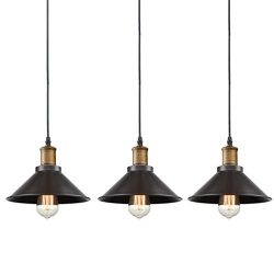 CLAXY Ecopower Industrial Edison Mini Oil Rubbed Bronze Pendant Light 3 Pack