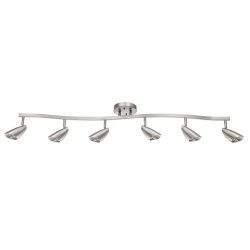 Luminance F2985-80 Contemporary 6 Halogen Track Light with Bright Satin Nickel Finish