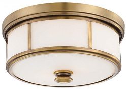 Minka Lavery Harbour Point 4365-249 2 Light 120 watt (6″H x 13″W) Glass Flush Mounti ...