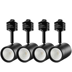 LEONLITE 4 Pack 8.5W(50W Equiv.) Integrated CRI90+ LED Black Track Light Head, Dimmable 38°Beam  ...